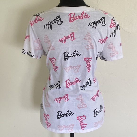 Rue 21 White Super Cute Barbie In Cursive Shirt - Picture 12 of 15